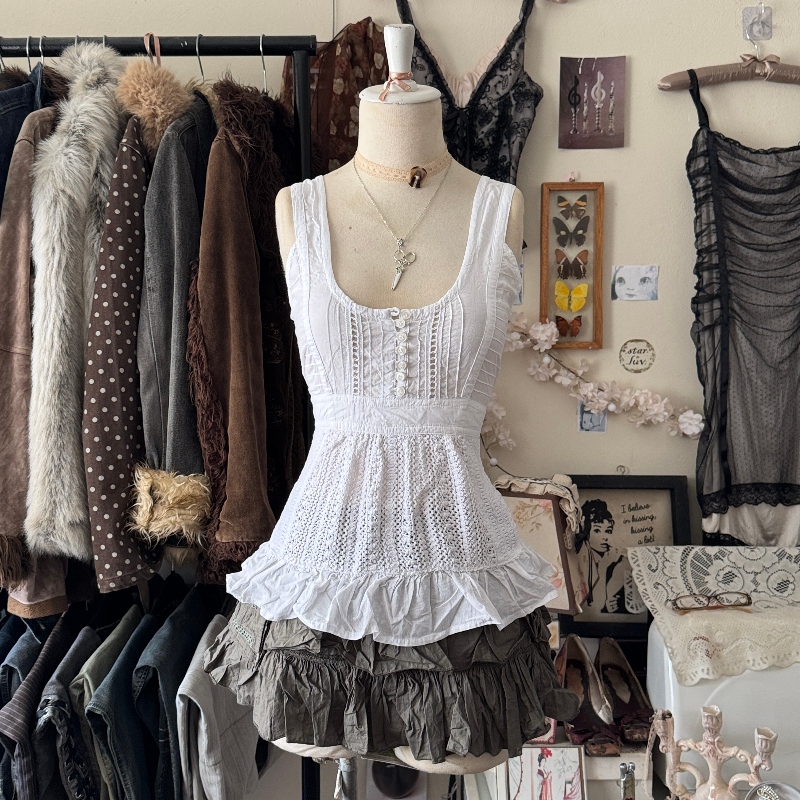 𝜗₊ dreamy white summer top ꒱و