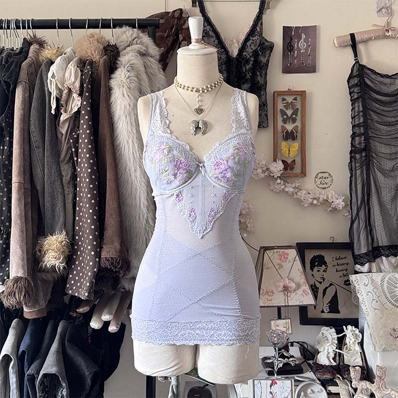 ໒ ྀིlila bustier w cute embroidered ❁ཻུ۪۪