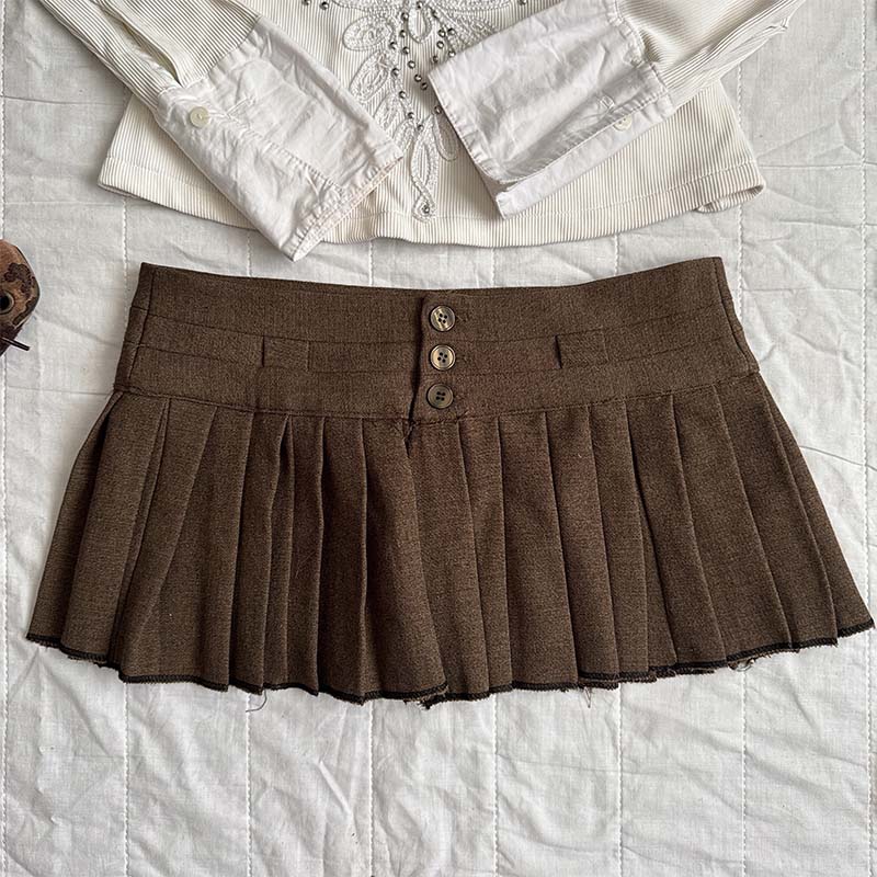 ꒰๑ coffe mini skirt ༉‧₊