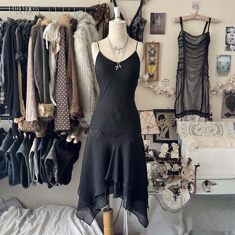 ⬪ ͟͟͞͞꒰➳ elegant black long dress ⋆.ೃ࿔:･