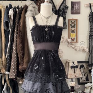 𐙚₊black top w lace&shine details!༉‧₊