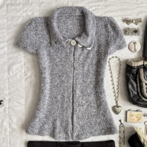 ❁ཻུ۪۪♡ ͎.cute gray bolero w buttons⋆ ೀ !
