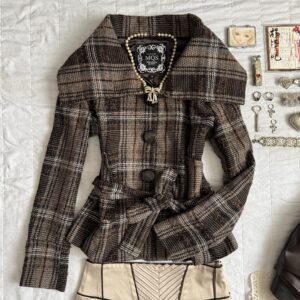꒰ঌ iconic cute brown tartar saco chic꒱ྀི১