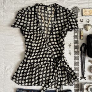꒰ྀི cute tull polka dott blouse *ɞ